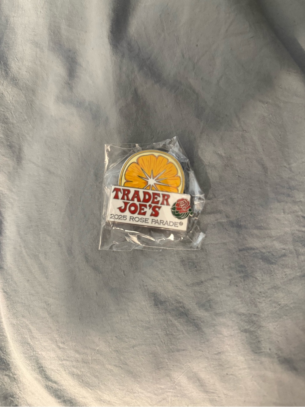 5/$25 Trader Joe's Yellow Orange Slice 2025 Rose Parade Brooch Pin